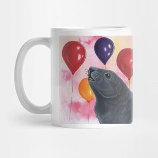 Grey Guinea Pig and Balloons Mug